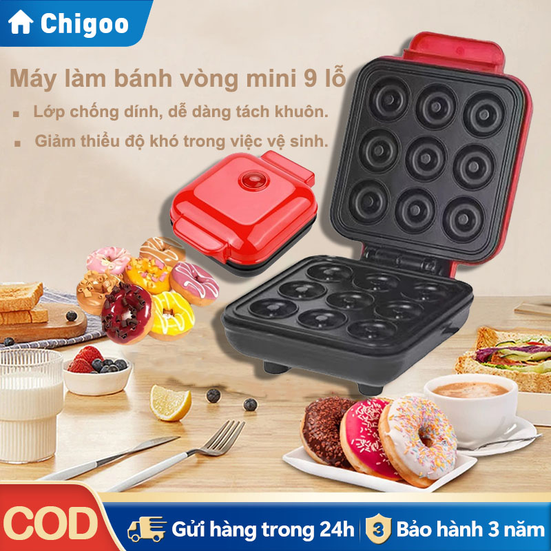 【24h gửi 】Máy tự động Mini Donut,Hai mặt sưởi ấm, máy làm bánh mini di động,Máy nướng bánh mì,Bữa sáng cho trẻ em