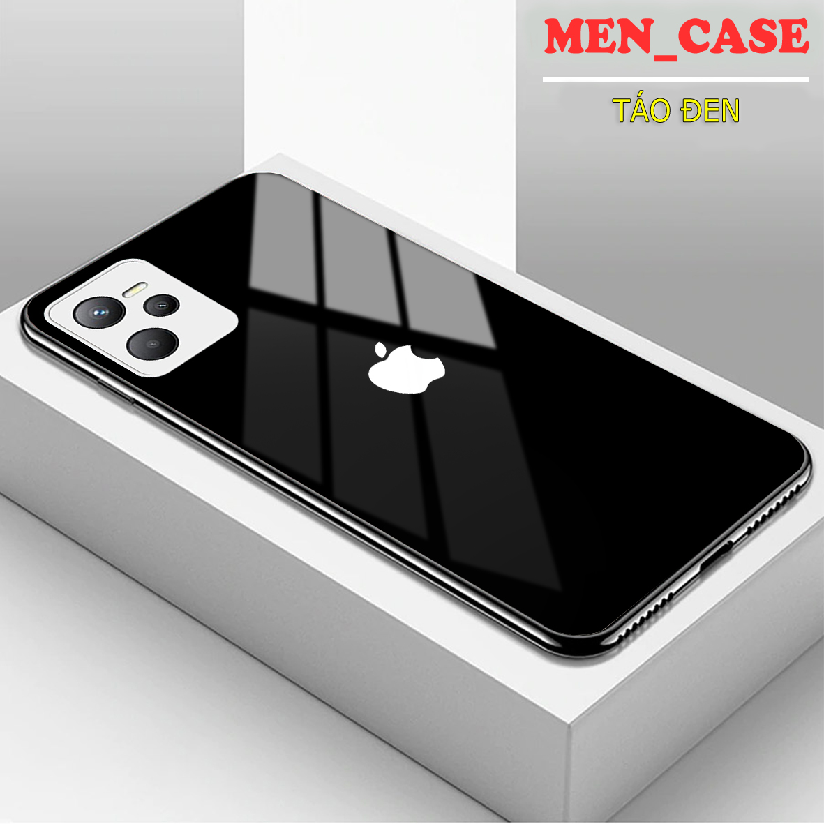 Ốp lưng giả iphone cho REALME C35  mặt kính cường lực , sáng bóng