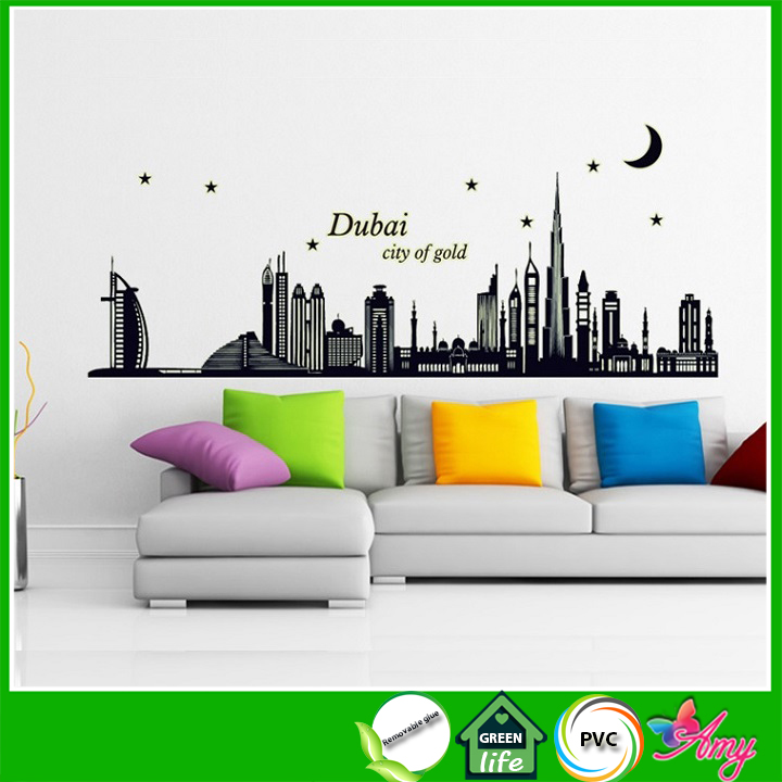 Decal dán tường Dạ quang Dubai dạ quang siêu nét DDQ001