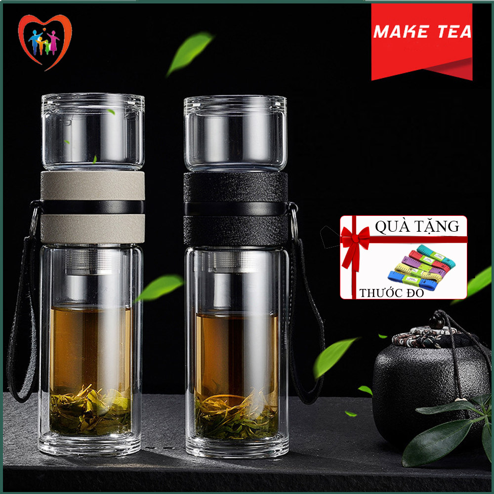 Bình thủy tinh chịu nhiệt pha trà BGN3 tiện lợi, giúp bạn thưởng thức trà mọi lúc, mọi nơi
