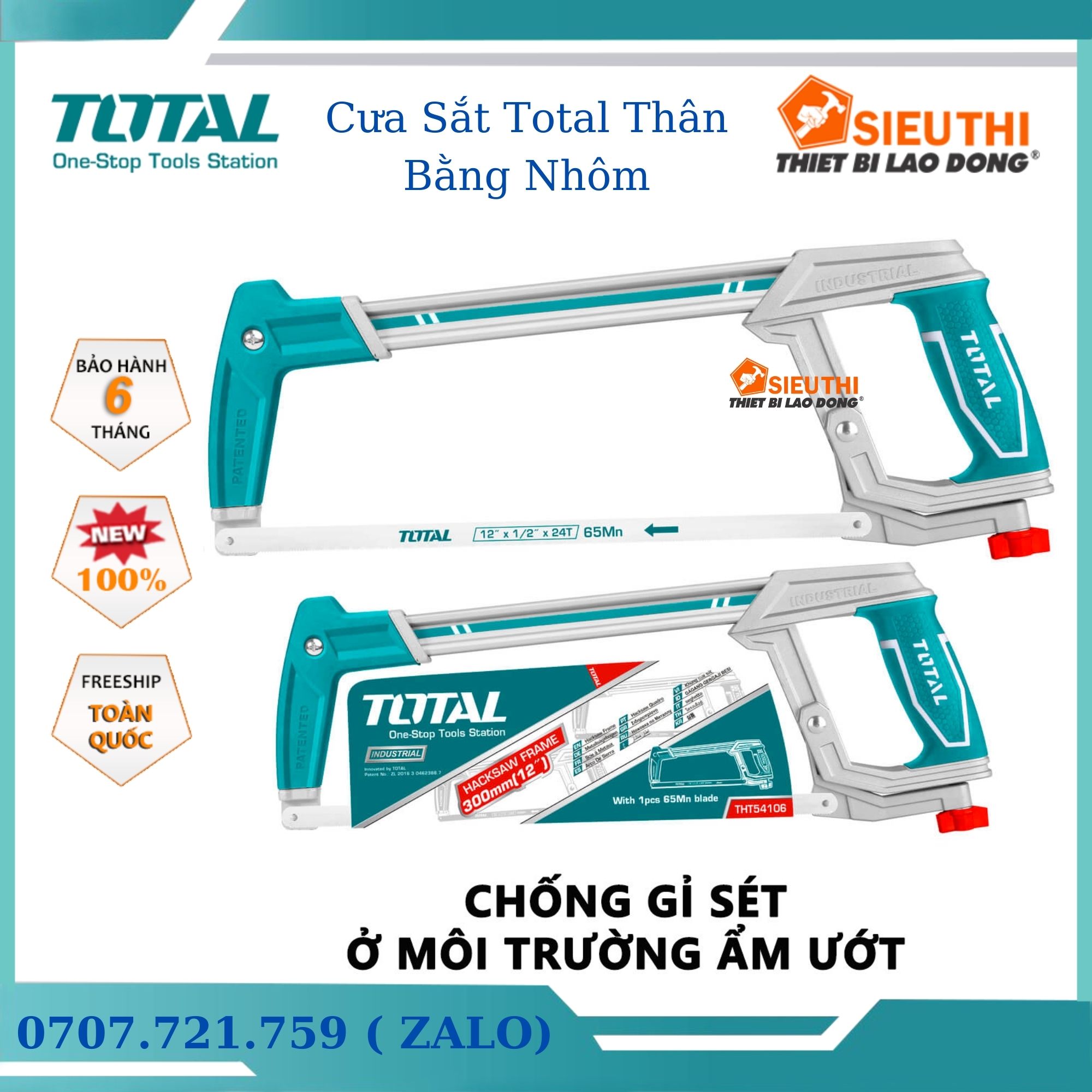 Cưa cắt sắt total tht54106 | cưa cắt sắt cầm tay kích thước 300mm, trọng lượng 300g cưa, cắt các loại gỗ, sắt, nhôm, ống