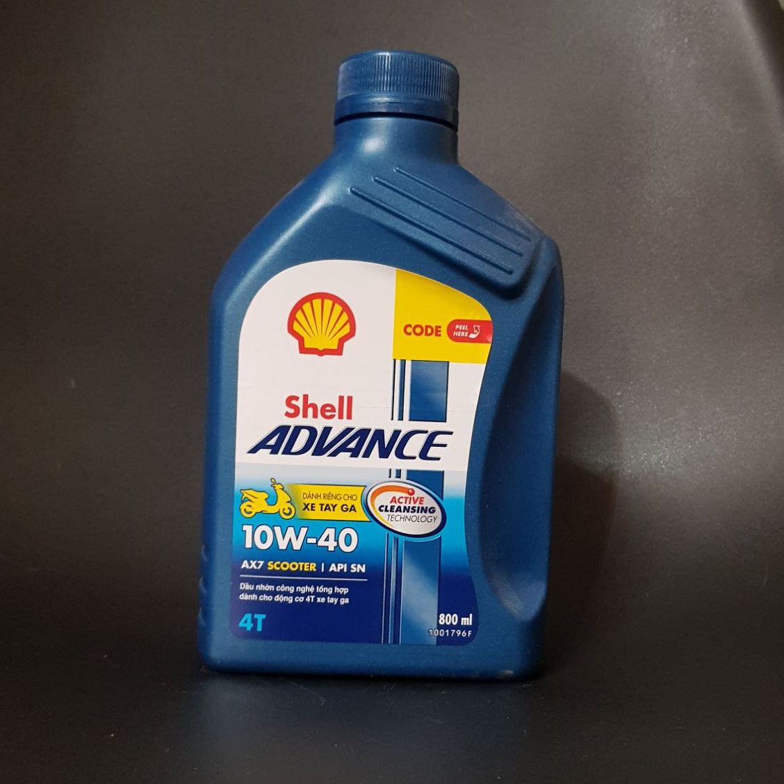 Shell advance ax7 scooter 10w40 0.8l , nhớt xe tay ga shell ax7 10w40 chai 800ml giá yêu thương
