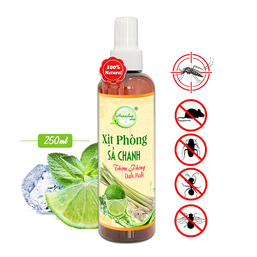 Tinh dầu Sả Chanh Henashop 250ml xịt phòng, tủ quần áo, tạo mùi thơm, khử mùi hôi và đuổi côn trùng