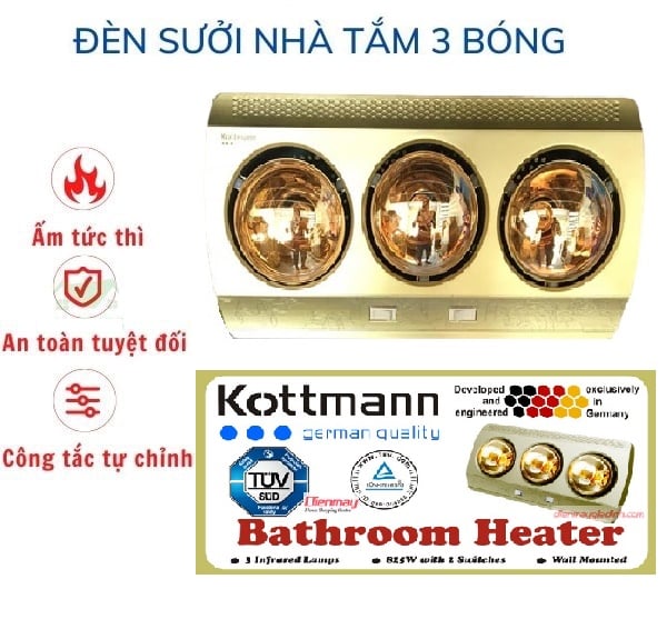 1 bóng đèn thay thế cho đèn sưởi kottmann nhà tắm