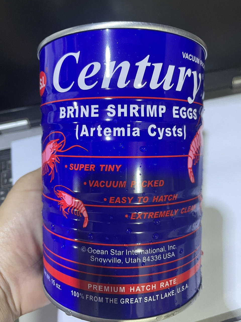 Artemia hàng của Mỹ  lon 425g-  Century đáy hồng bao nở