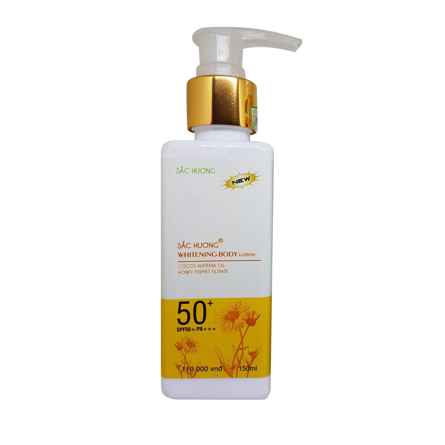 KEM SẮC HƯƠNG DƯỠNG TRẮNG DA TOÀN THÂN GIÚP CHỐNG NẮNG LÀM TRẮNG DA NHANH SPF50+ 150ML