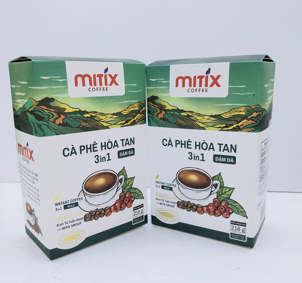 Combo 2 hộp cà phê hòa tan mitix 3in1 - vị đậm 216g