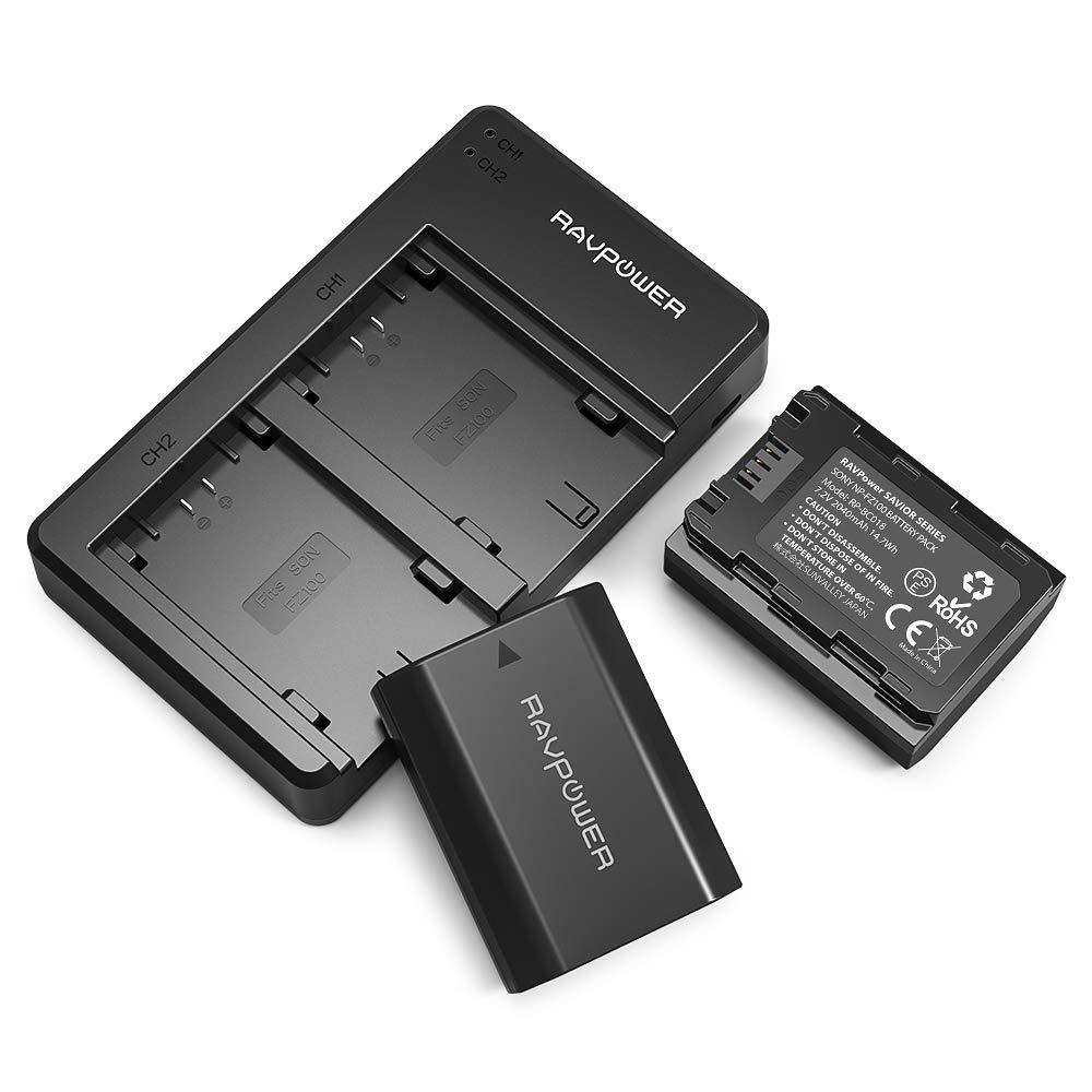 Bộ 2 pin và sạc kép ravpower for sony fz100 a9 a7iii a7riii a6600