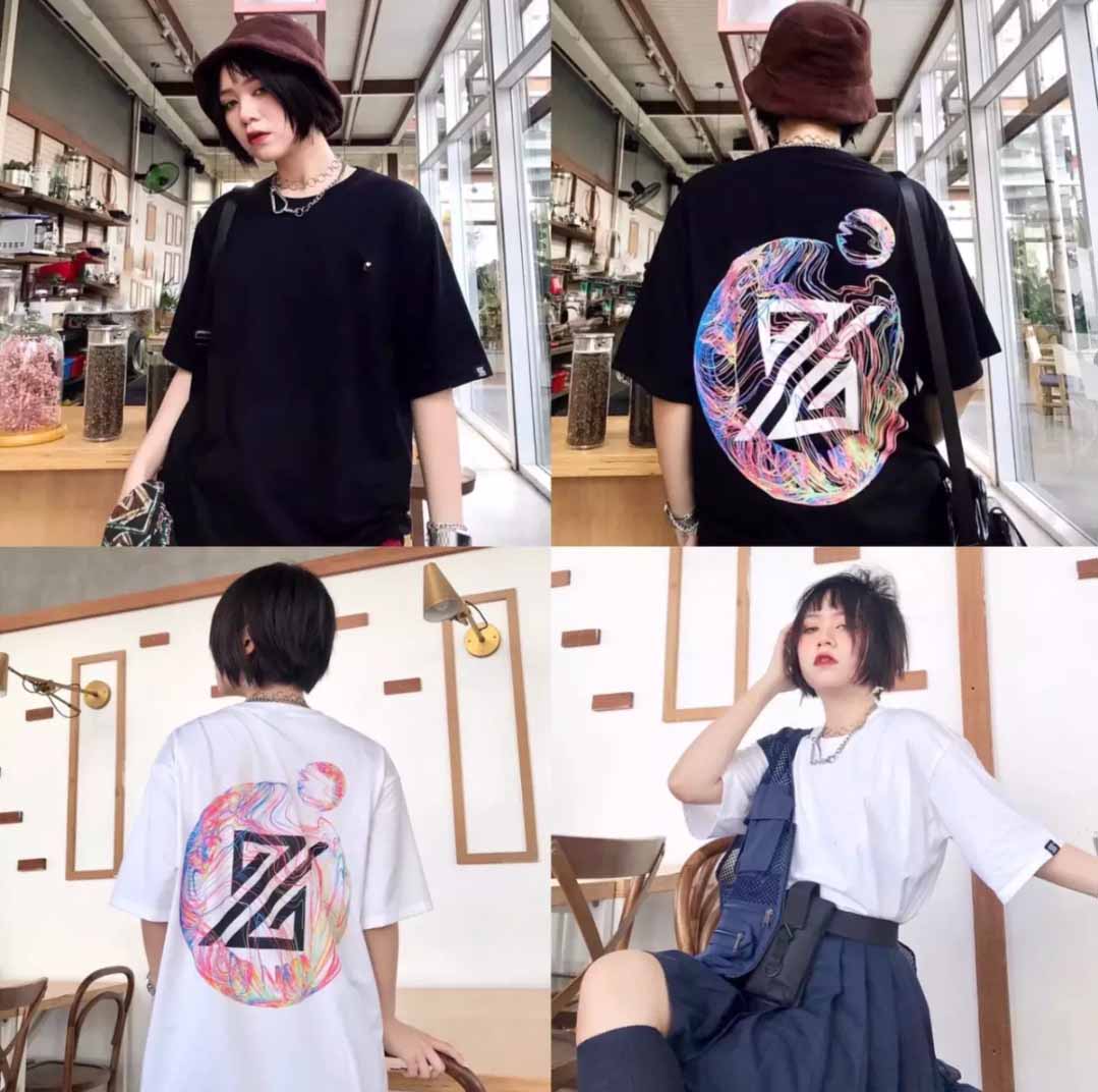 XẢ HÀNG - ĐỒNG GIÁ 19K] Áo thun nữ form rộng Hàn Quốc in hình Tròn Họa Tiết Hồng dễ thương form chuẩn đường may sắc sảo vải dày mịn mát không phai màu không dính giặt