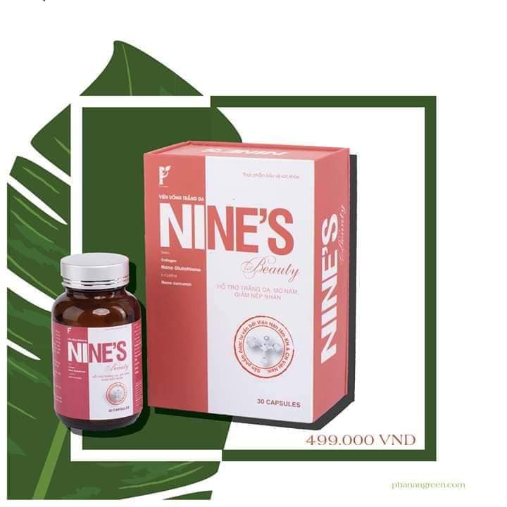 (CHÍNH HÃNG) Nine’s beauty - viên uống trắng da: hỗ trợ trị nám da, tàn nhang, nếp nhăn, tăng nội tiết tố nữ