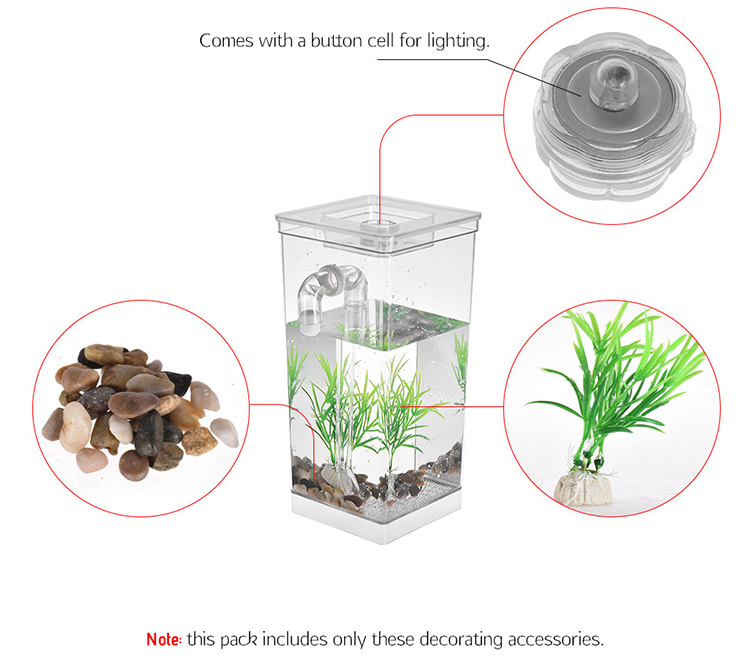 Bể cá tự làm sạch My Fun Flsh, My Fun Fish Tank Tự Làm Sạch Cá Betta Tanks Bể Cá Nhỏ, Hồ Cá , Bể Cá Mini Có Vòi Tự Làm Sạch, Bể cá thông minh mini My Fun Fish tự làm sạch nước bẩn, Bể cá phong thủy mini công nghệ tự lọc nước