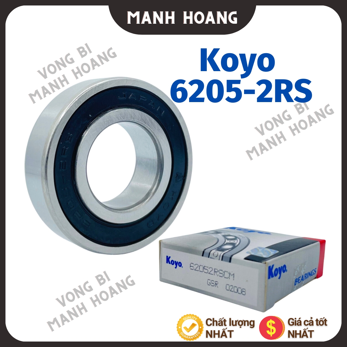 Vòng bi, bạc đạn 6205 - 2RSCM KOYO (ĐK ngoài 52) tiêu chuẩn quốc tế, chất lượng cao, bền bỉ - Vòng bi Mạnh Hoàng