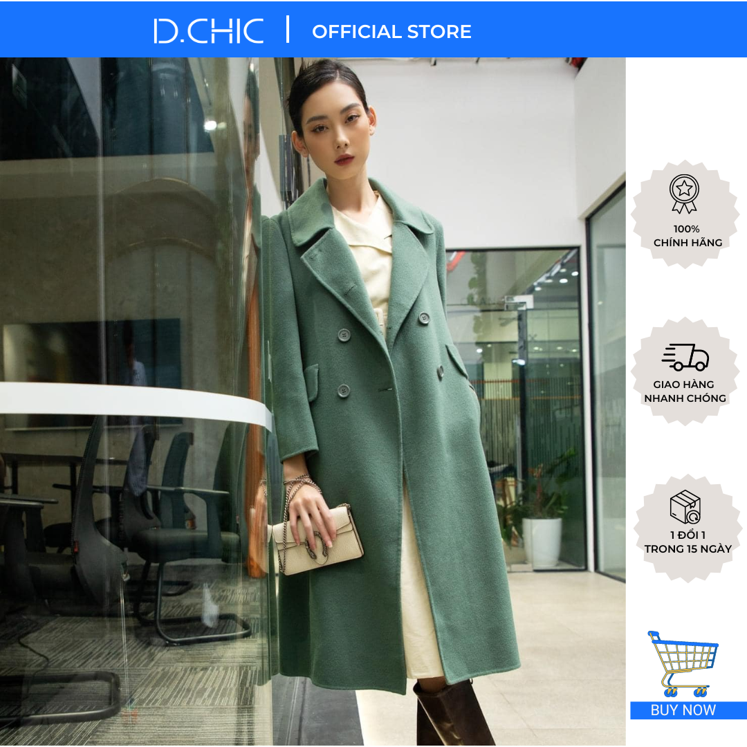 D.chic măng tô dạ handmade dài cổ trendcoat ms: 980151