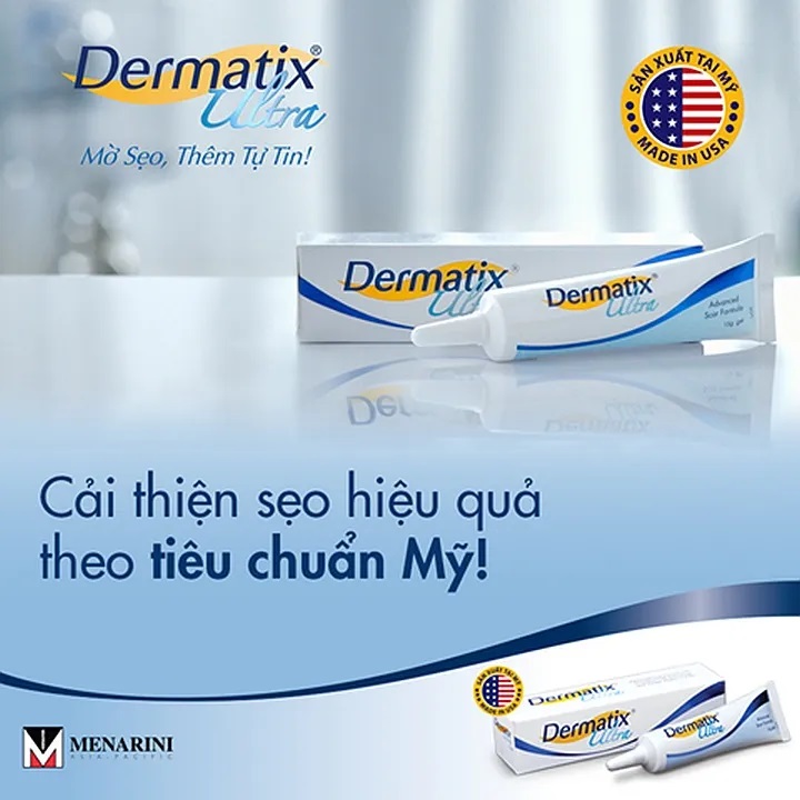 Kem Dermatix Ultra Hỗ Trợ Làm Phẳng Các Vết Sẹo Lồi, Lõm, Thâm Và Rỗ Lâu Năm, Giảm Cảm Giác Ngứa Ngáy Khó Chịu