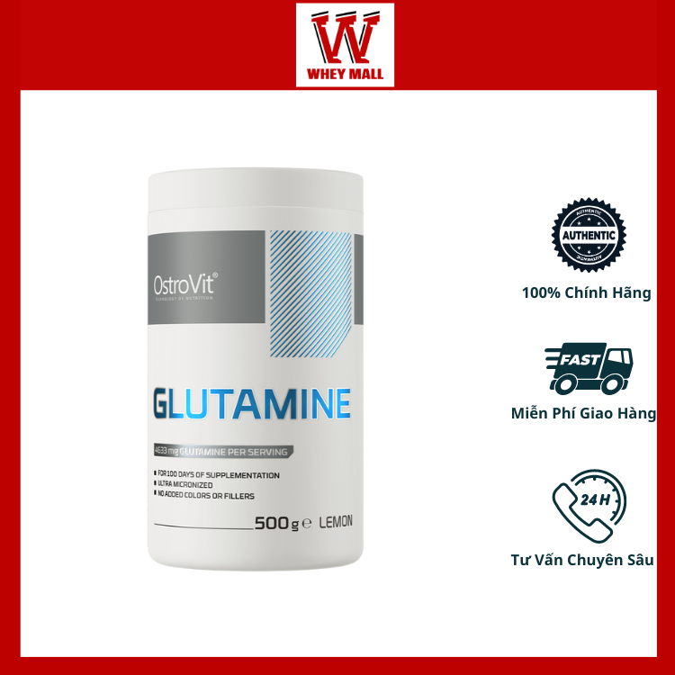 Ostrovit Glutamine 500g (100 Lần Dùng) - Phục Hồi Cơ, Chống Mất Cơ, Chống Nhức Mỏi Cơ, Phát Triển Cơ Bắp