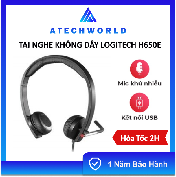 Tai nghe không dây logitech h650e - hàng chính hãng - bh 12 tháng - có xuất vat