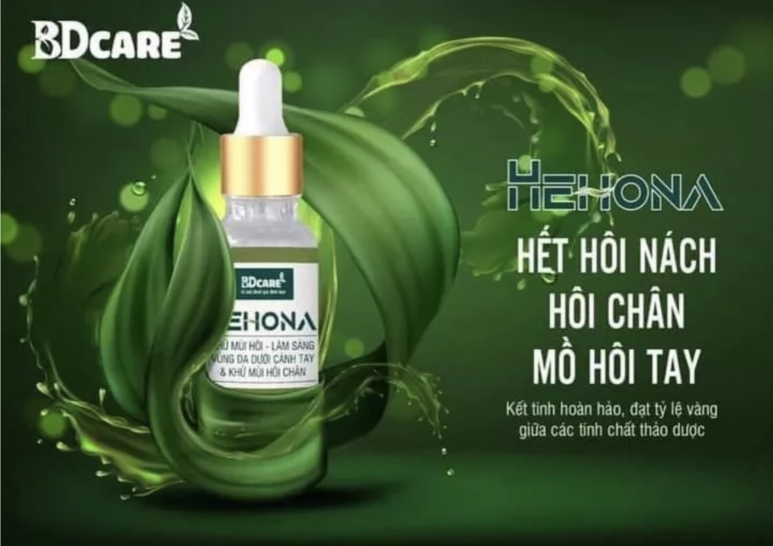 Hehona – đánh bay hôi nách, hôi chân, mồ hôi tay