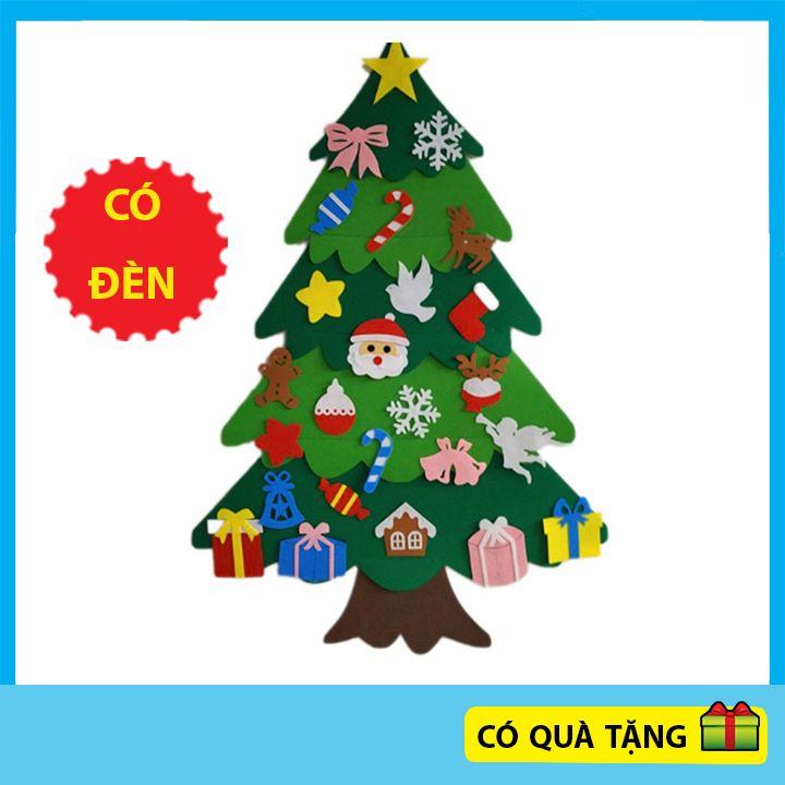 Cây thông vải dạ Noel cho bé tự trang trí giáng sinh