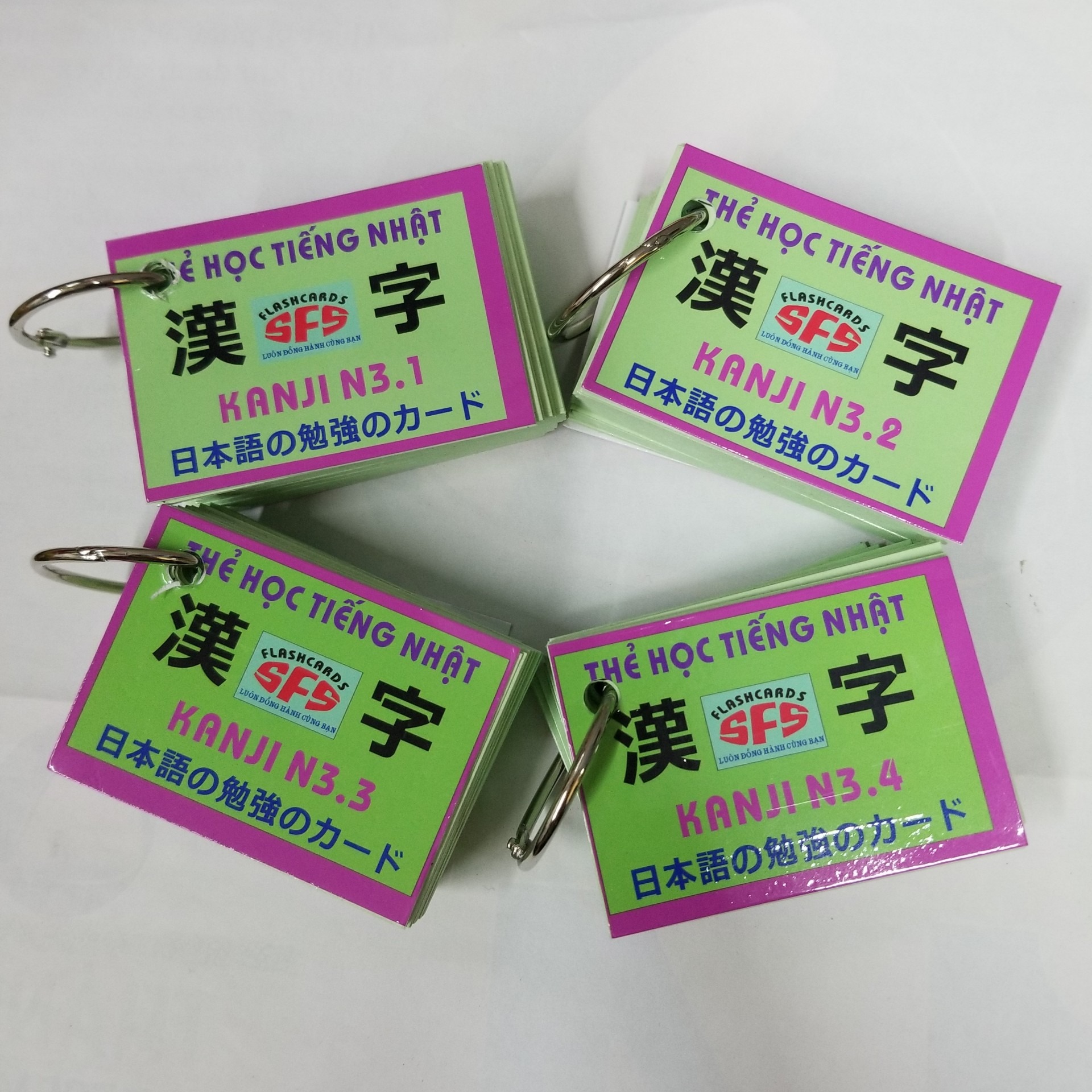 Thẻ học tiếng Nhật - Bộ 4 thẻ học Kanji N3 (Chữ hán N3)