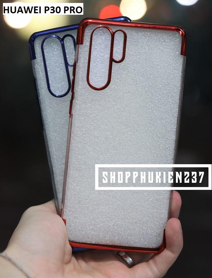 Ốp lưng huawei p30 pro ốp dẻo trong viền màu hai đầu cực đẹp