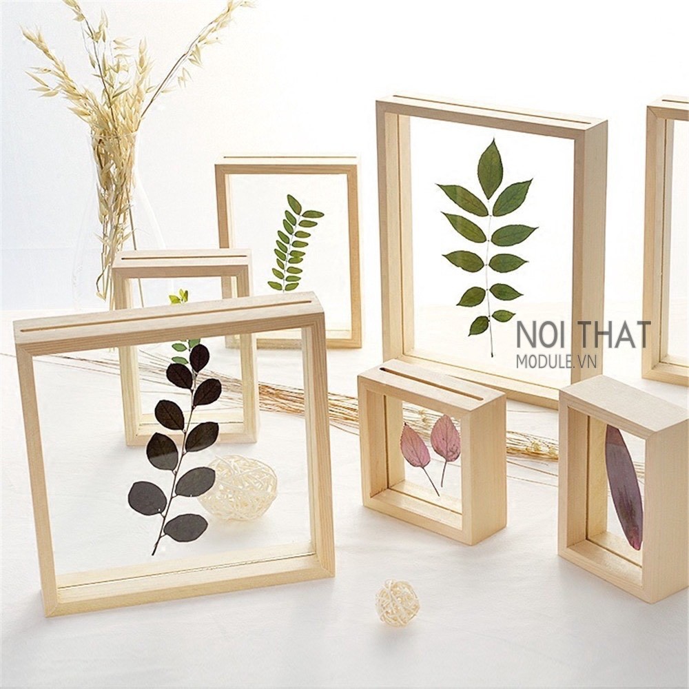 Khung ảnh gỗ để bàn decor 2 mặt nhiều kích thước, sản phẩm làm gỗ thông tự nhiên (IN ẢNH )