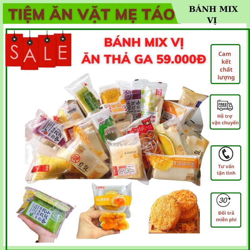 Bánh mix nội địa , bánh đài loan box 1 kg - Tiệm ăn vặt mẹ táo