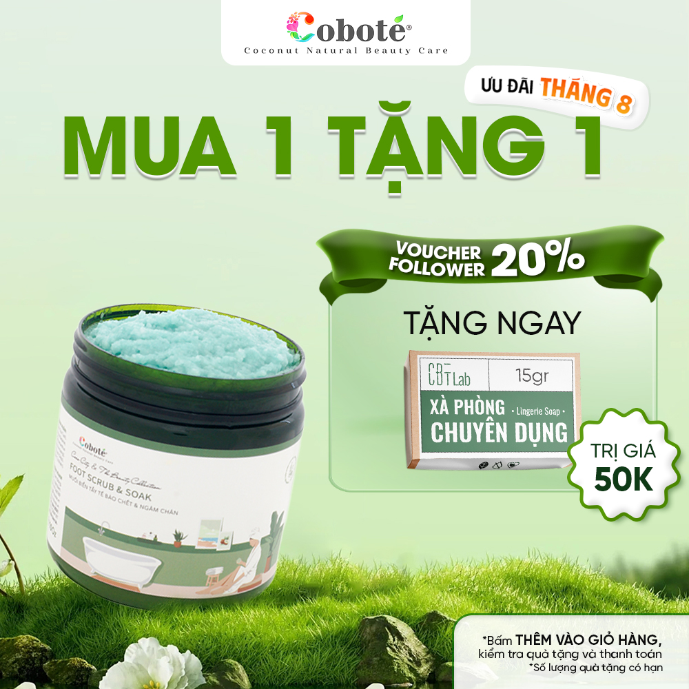 Muối ngâm chân thư giãn Cobote giúp ngủ ngon, giảm nứt gót và làm mềm gót 280g