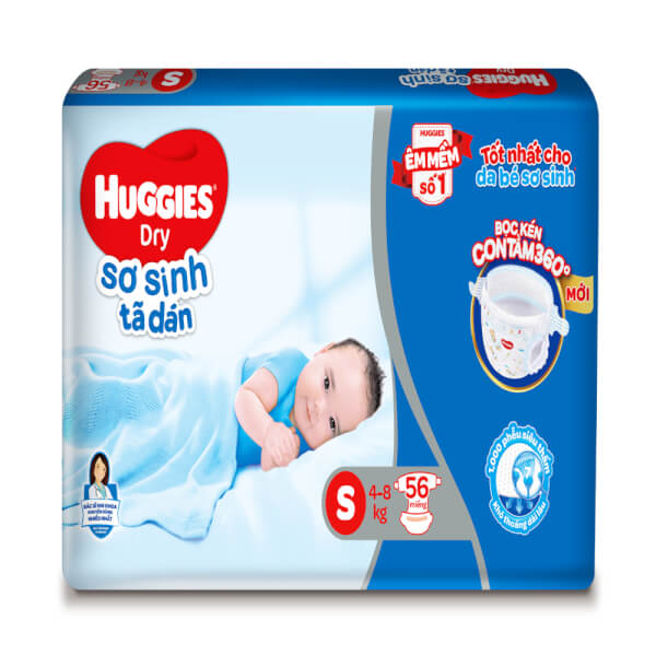 Tã dán sơ sinh Huggies S56