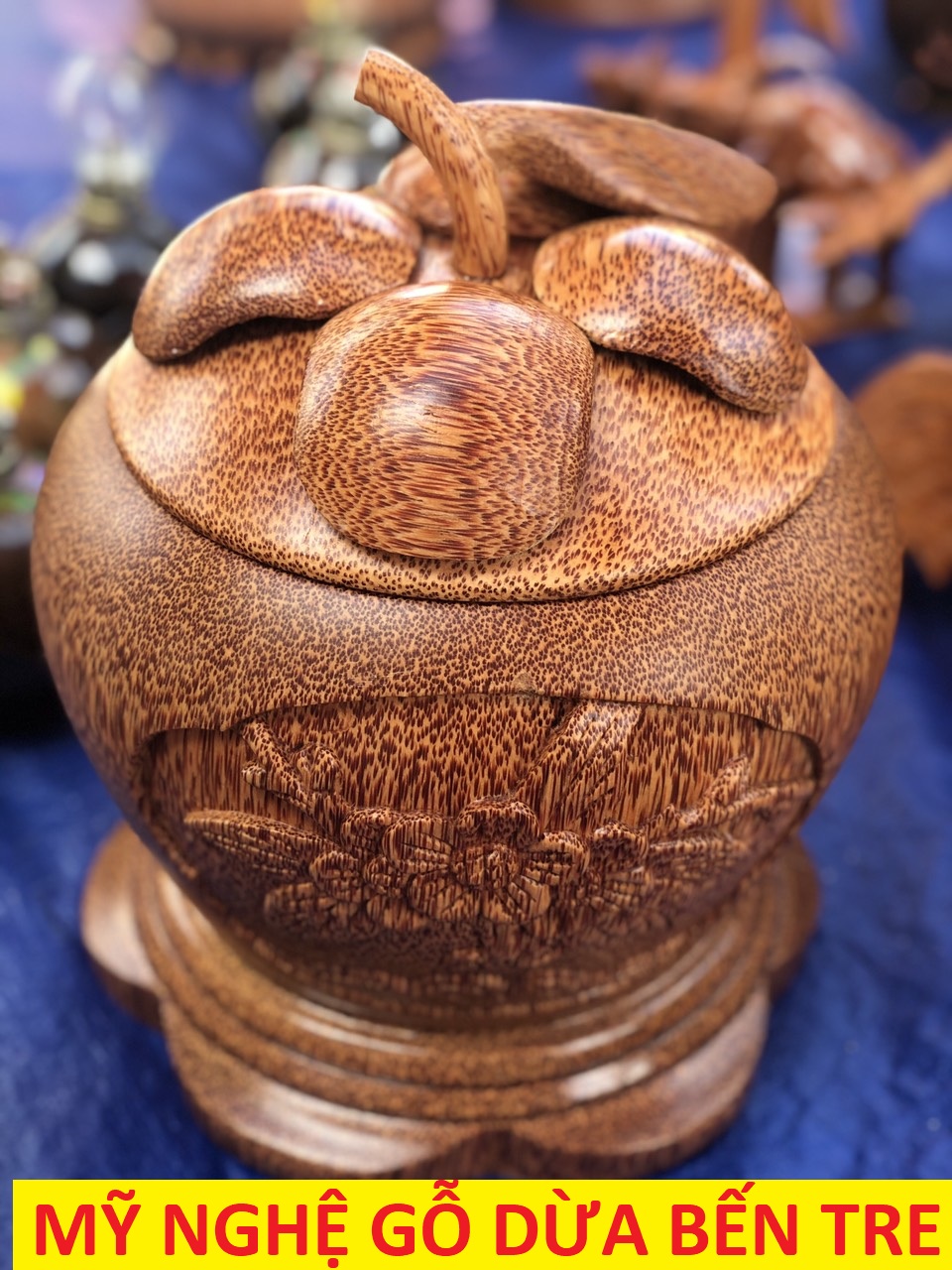 TẶNG ẤM TRÀ - Có Video Bình giữ nhiệt | Bộ Giữ ấm trà bằng gỗ dừa - Trái Măng Cụt Chạm Mai- HÀNG LOẠI 1 - mỹ nghệ dừa Bến Tre - DANH DUA SHOP