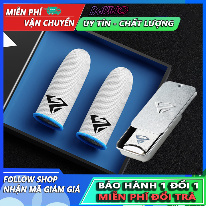 ( Tặng kèm hộp kim loại) Bao ngón tay chơi game Shezi 2 chiếc mỏng nhẹ thoáng khí chống mùi chống mồ hôi, co giãn tốt độ nhạy cao, bao tay chơi game cho game thủ chơi pupg, liên quân, freefire