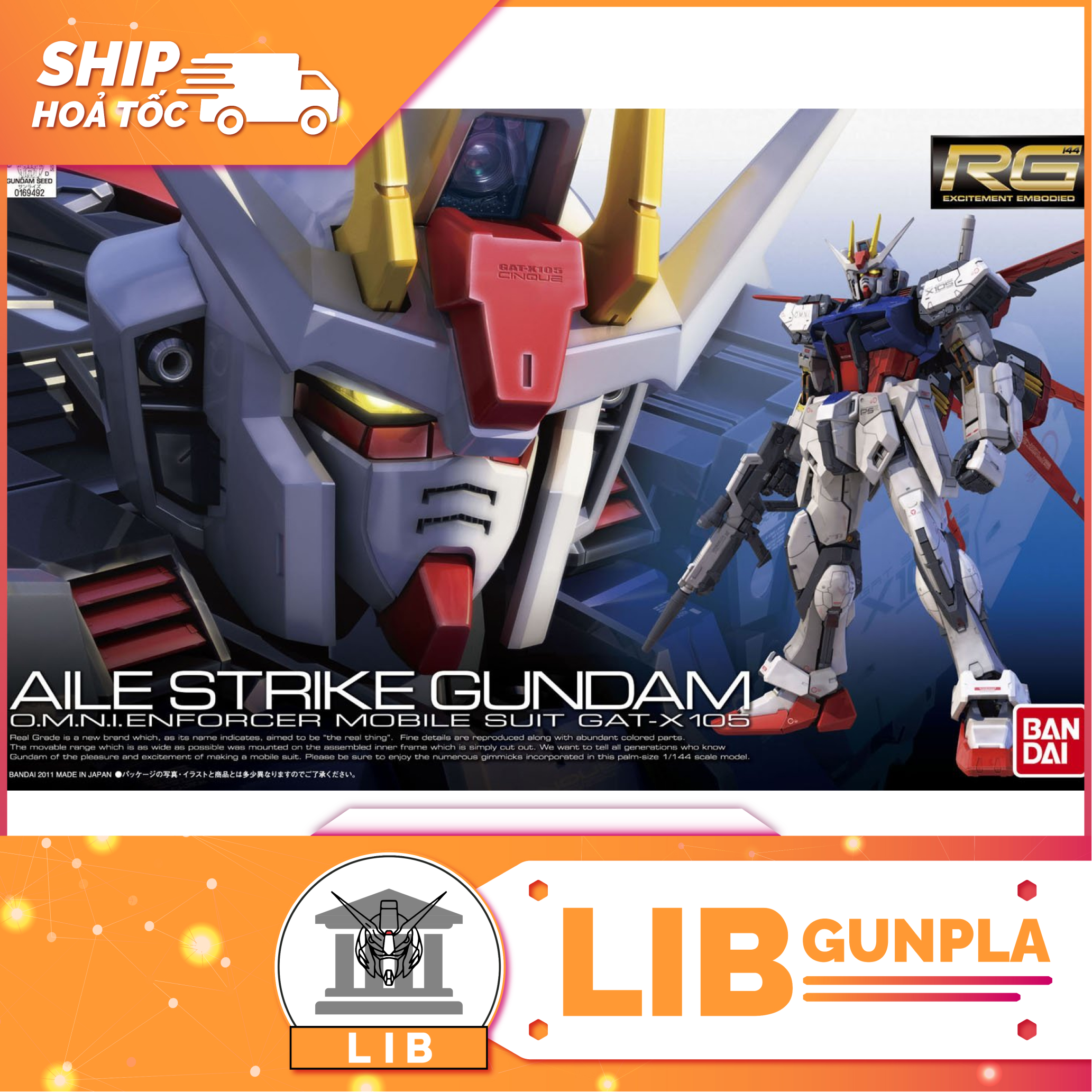 Mô hình lắp ráp Gundam RG Aile Strike Gundam