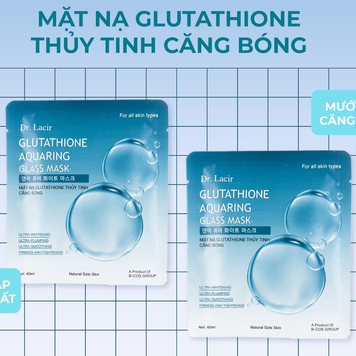 [Miếng] Mặt Nạ Thủy Tinh Căng Bóng Glutathione của Dr Lacir