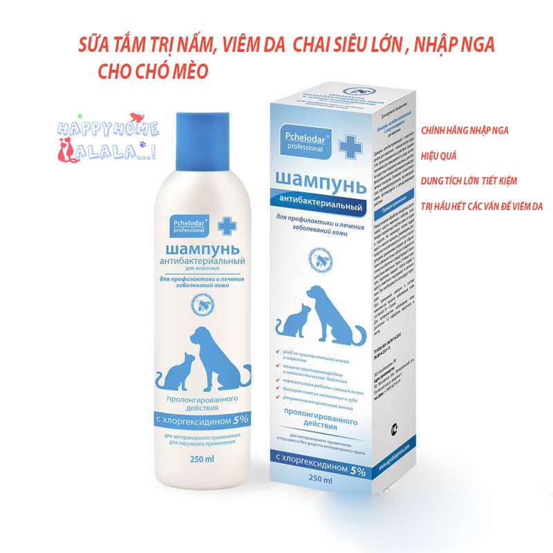 Sữa tắm tr.ị nấm Pchelodar NGA cho chó mèo ( hàng chất lượng)