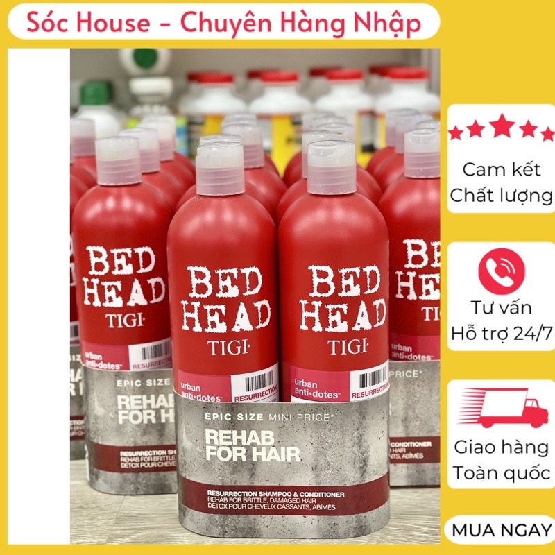 Cặp gôi xả Tigi Cặp gội xả Tigi Bed Head Đỏ - Trắng dành cho tóc khô xơ hư tổn, giúp phục hồi tóc