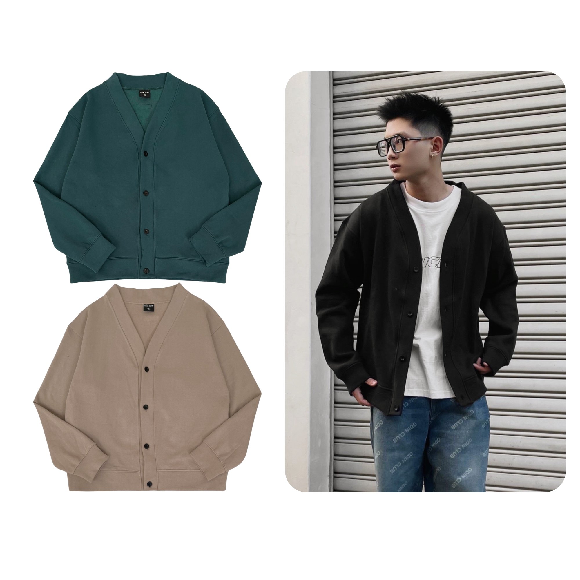  Áo Cardigan Nỉ Henry ODIN CLUB áo khoác nỉ thời trang nam nữ form oversize rộng rãi chất liệu vải nỉ bông mềm nhẹ thoải mái 