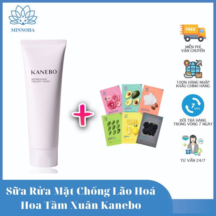 [Freeship+Quà 25k]Sữa Rửa Mặt Chống Lão Hoá  Hoa Tầm Xuân Kanebo 120ml- HÀNG CAO CẤP CHÍNH HÃNG- Minnoha Store
