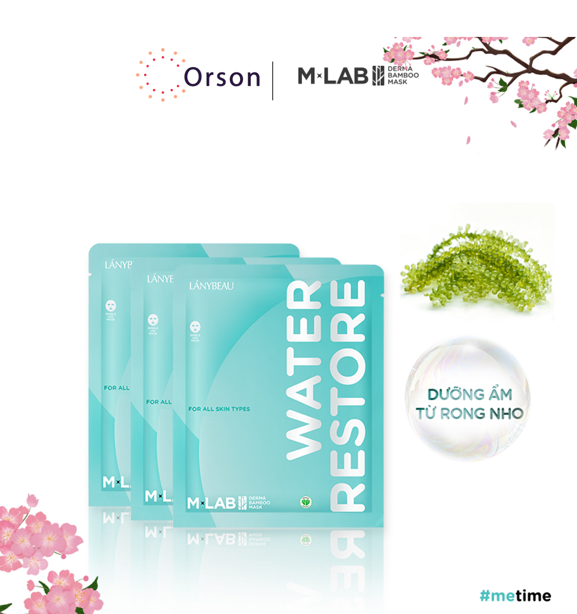 Mặt nạ M-Lab Derma Bamboo Water Restore - cấp ẩm sâu, dưỡng ẩm - 1 hộp 3 miếng