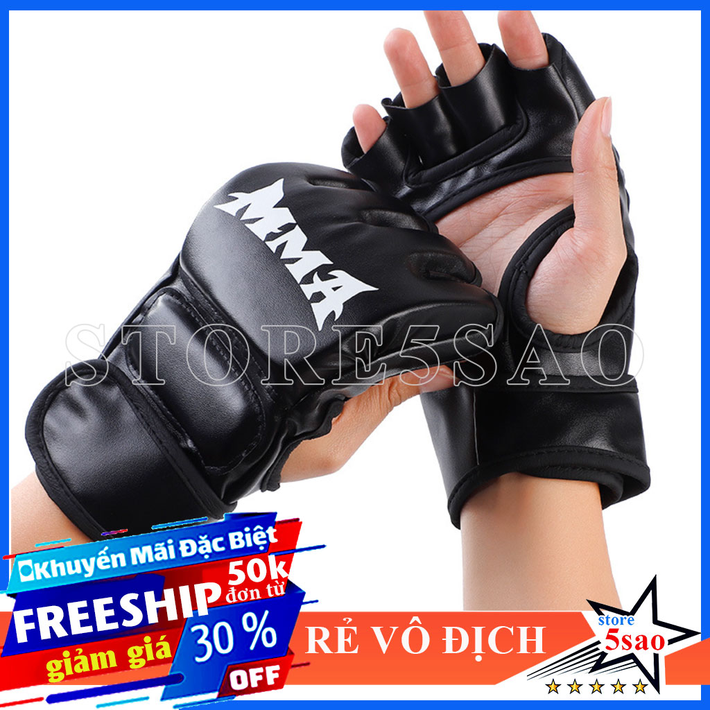 Găng võ tự do MMA hở ngón tập võ ⚡new 2021⚡ Găng tay võ thuật hở ngón đấm bao cát giá rẻ