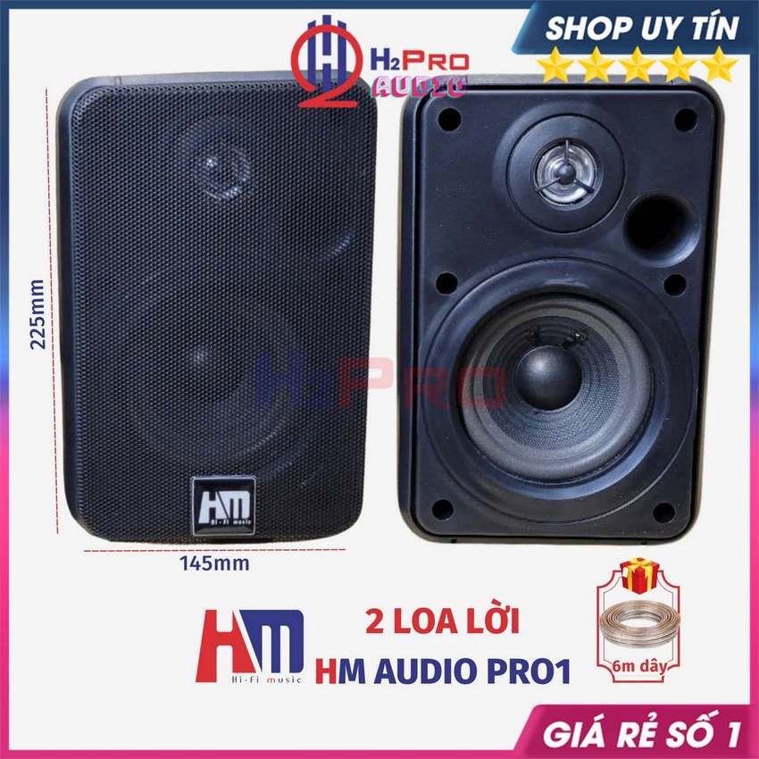 Loa Lời HM Audio Pro1 160W (Giá 2 Cái, Tặng 6m Dây) Nhạc Hay, Loa Trợ Lời Karaoke, Quán Cafe, Nhà Hàng