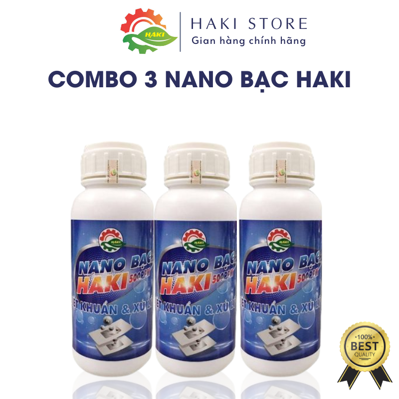 💎 COMBO 3 Nano bạc Haki 500ppm 💎 giúp cải tạo nước ao nuôi, xử lý ao ô nhiễm 500ml