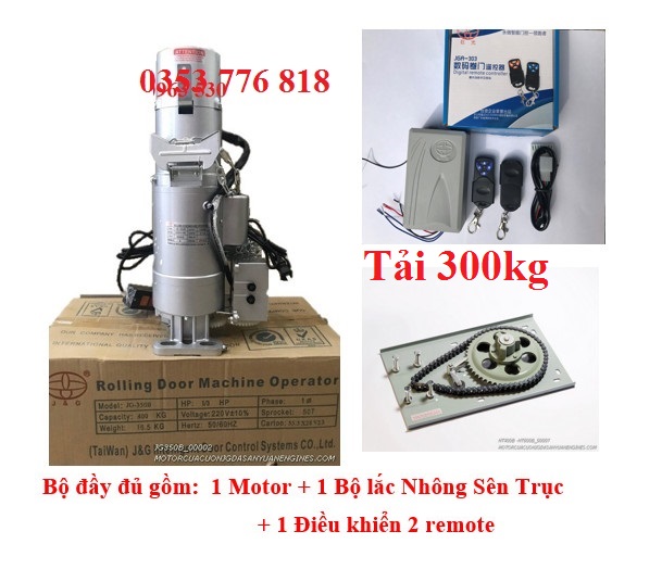 [HCM]MOTOR CỬA CUỐN JG 4 CHÂN 300KG JG250B ĐÀI LOAN CAO CẤP (Đủ bộ)