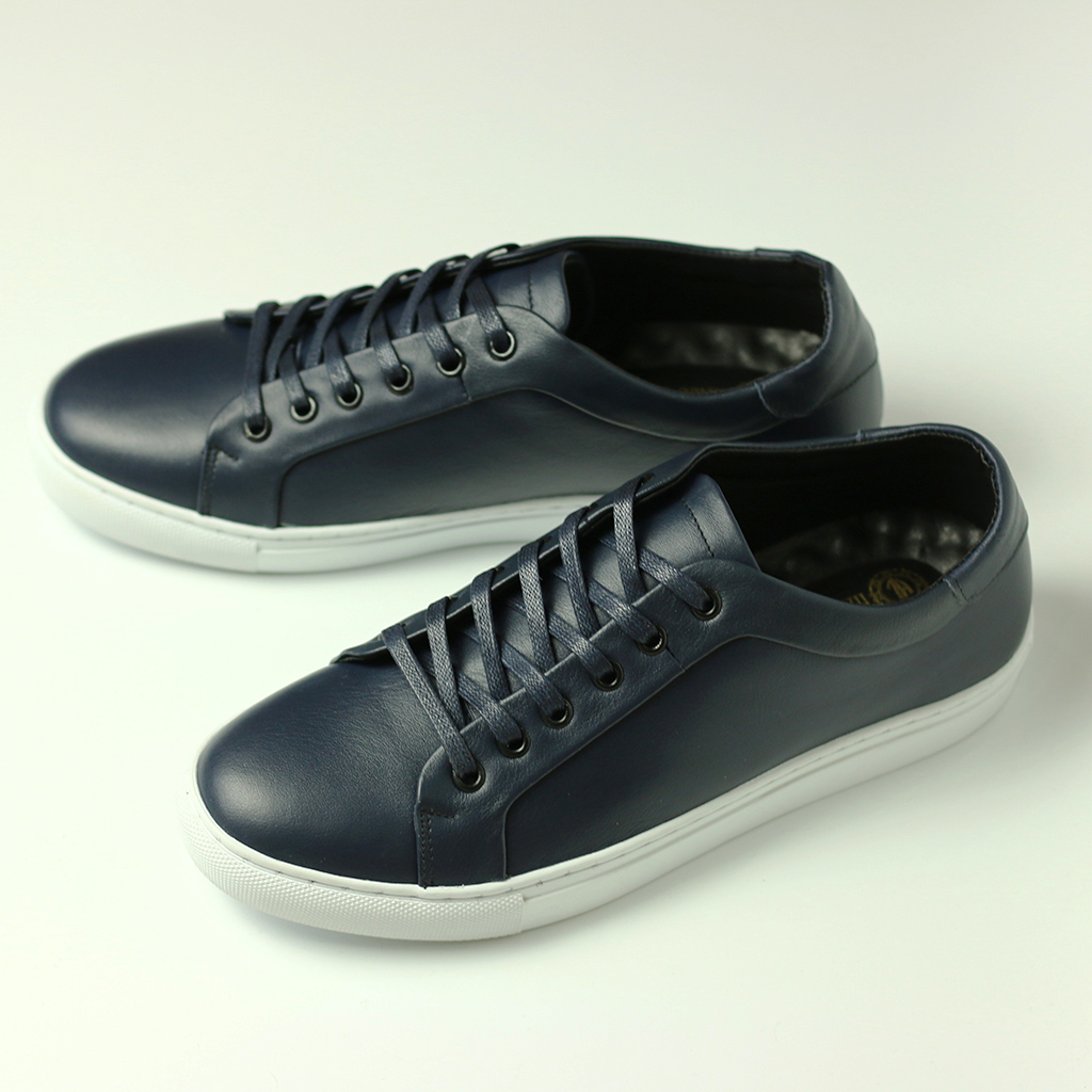 Giày Da Bò Thật Sneaker Thể Thao Nam Z05 Xanh Than