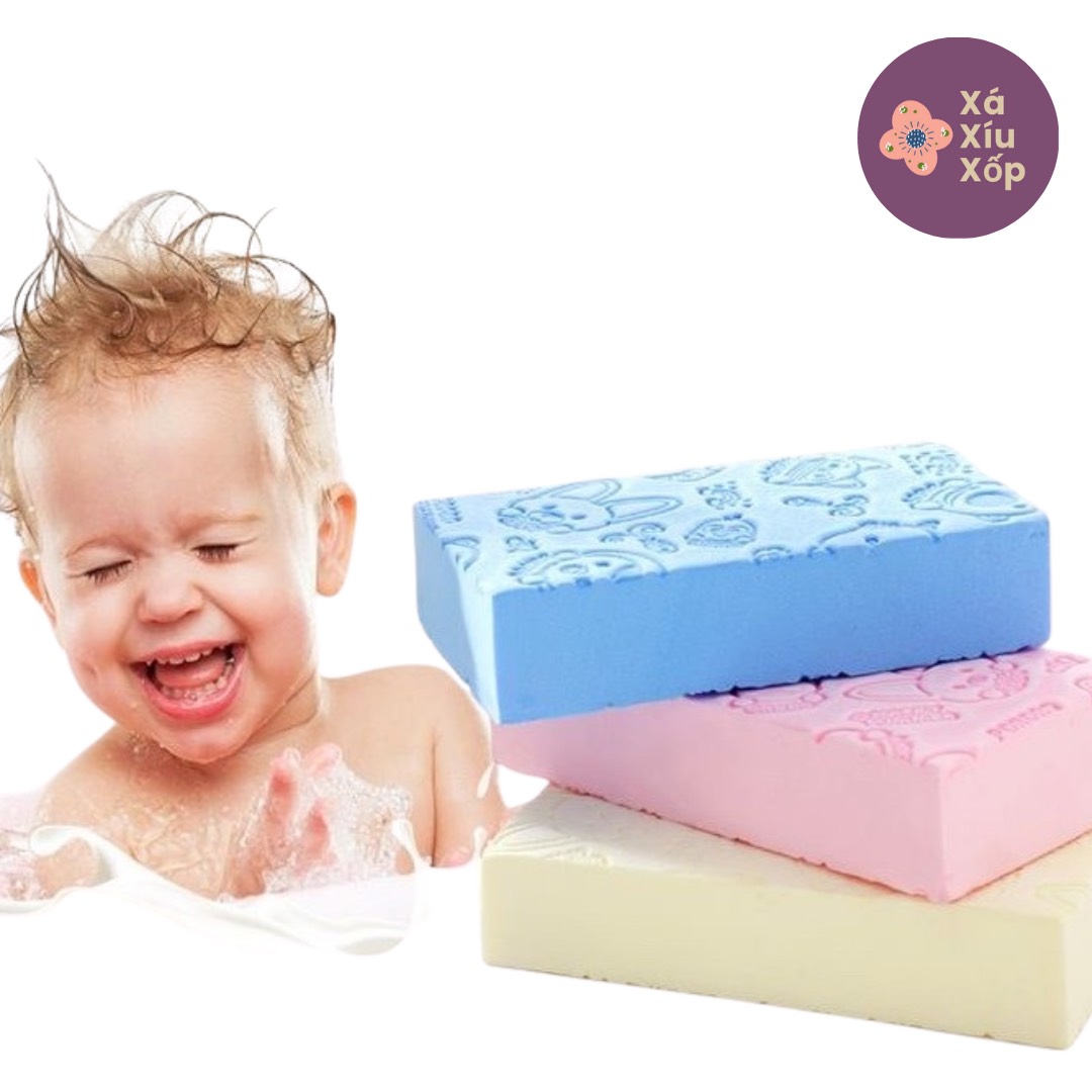 [HCM]Bông mút tắm bọt biển kì ghét tẩy da chết siêu sạch cho bé