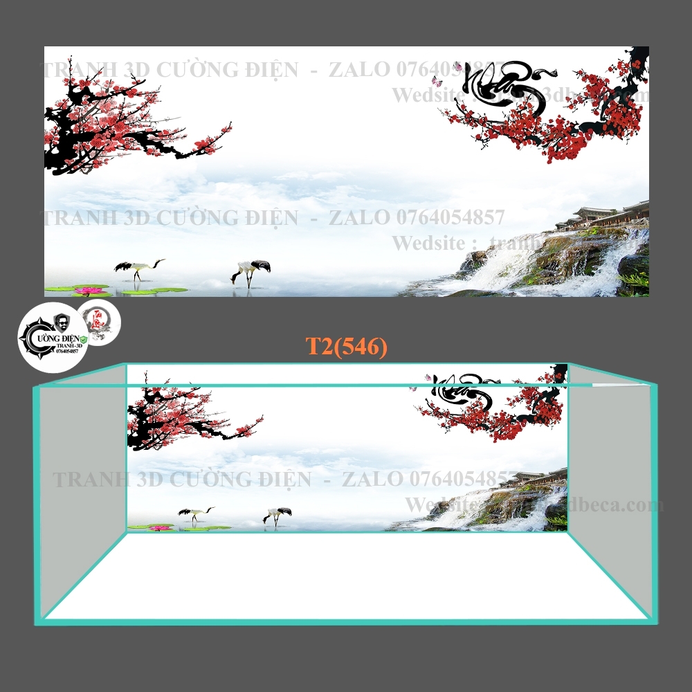 Tranh dán 3d bể cá cảnh