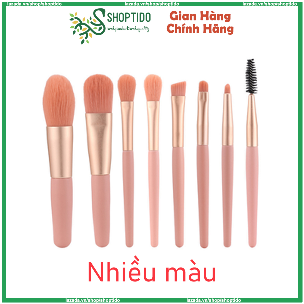 Bộ 8 cọ trang điểm cá nhân cao cấp nhiều màu, nhỏ gọn NPP Shoptido