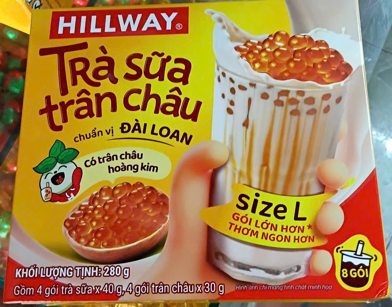 (khuyến mãi số lượng) combo 2 Hộp Trà Sữa Trân Châu Hoàng Kim - Hillway 280g (4 gói ts x 4 gói tc)