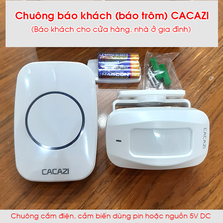 Chuông cửa không dây báo Khách CACAZI M10 chuông báo động, chống trộm, cho gia đình, cửa hàng