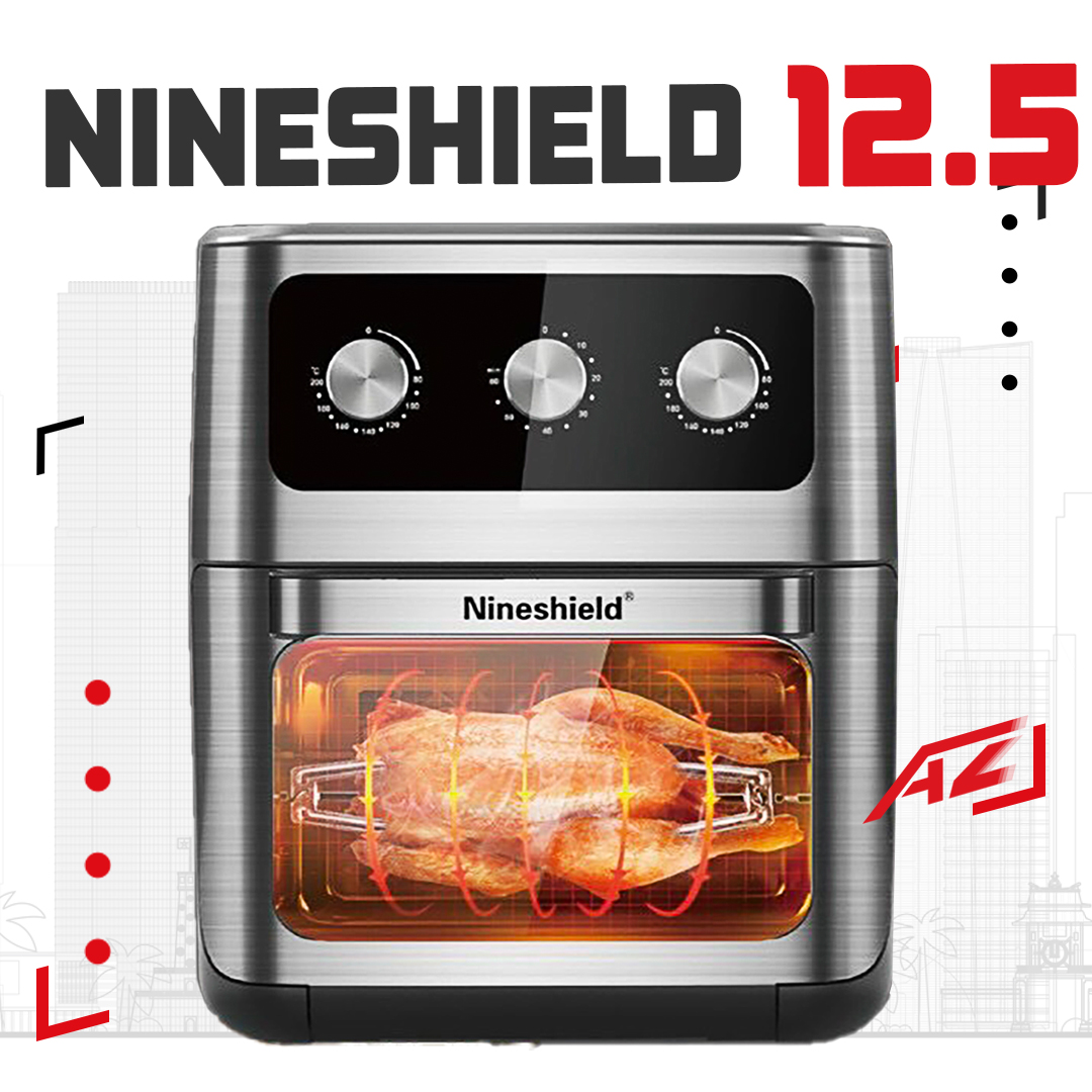 Nồi chiên không dầu Nineshield 12,5L - Nồi chiên Nineshield 12L - Bếp chiên không khí cỡ đại - Nồi chiên 12L giá rẻ - Sản phẩm chính hãng bảo hành 12 tháng