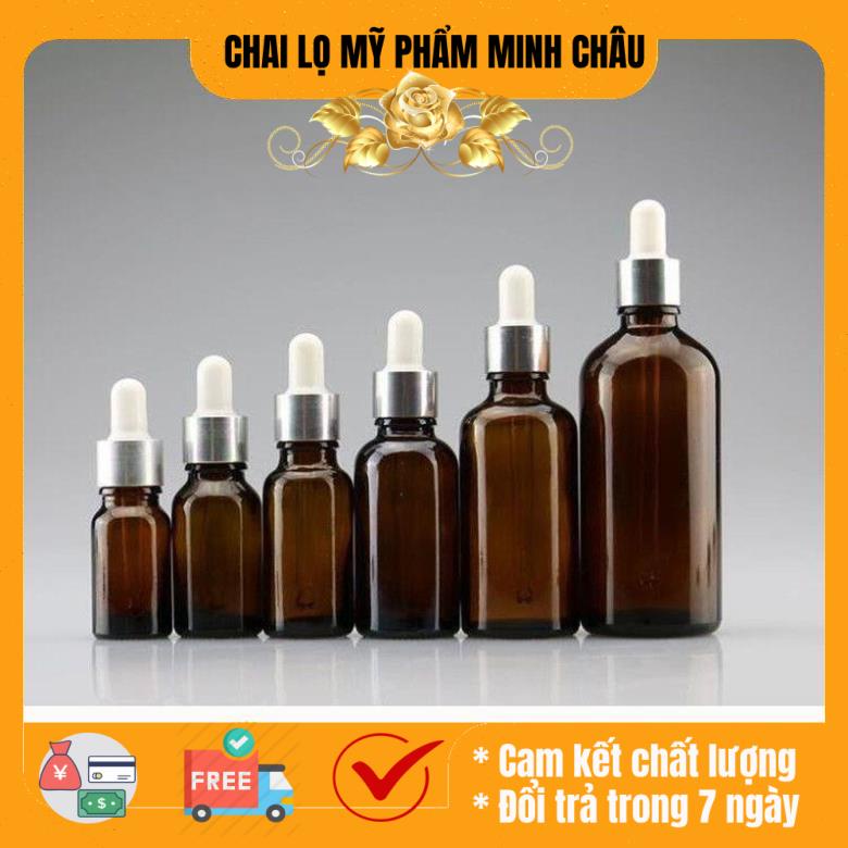 Lọ đựng tinh dầu 5ml/10ml Dày bóp giọt Khoen Bạc / lọ chiết serum