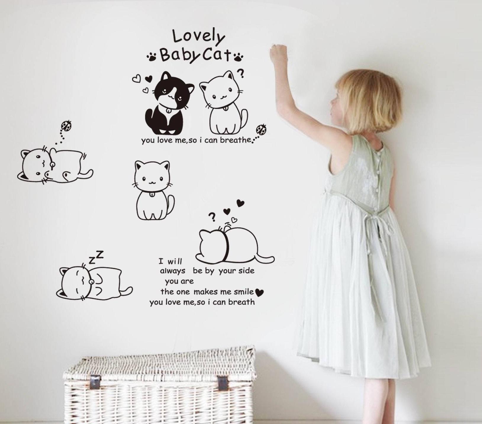 Decal dán tường Mèo xinh- T156-vivadecal
